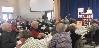 Robert Hinson, our President, starts the Raleigh Sports Club Meeting